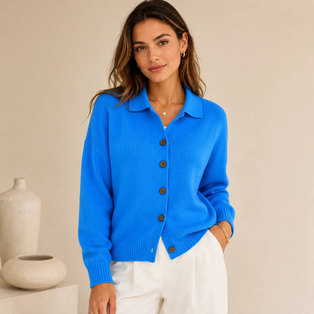 Vera | Women's Collared Button-Front Knit Cardigan