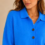 Vera | Women's Collared Button-Front Knit Cardigan