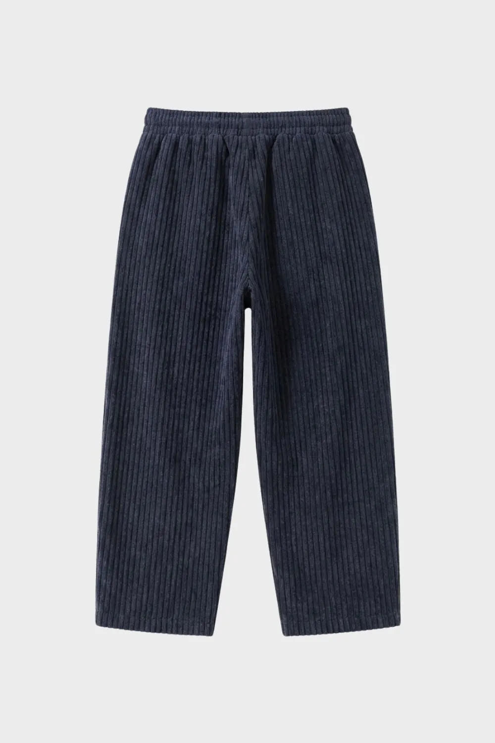 Wide Leg Cord Trousers with Drawstring Waist for Men