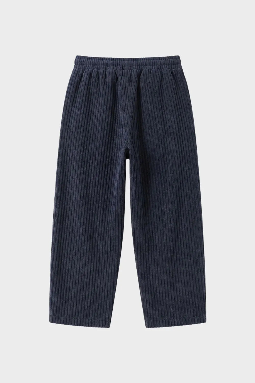 Wide Leg Cord Trousers with Drawstring Waist for Men