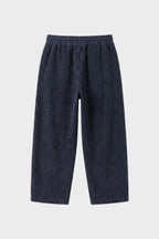 Wide Leg Cord Trousers with Drawstring Waist for Men