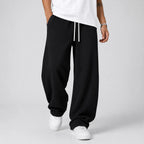 Wide Leg Drawstring Joggers with Elasticated Waist for Men