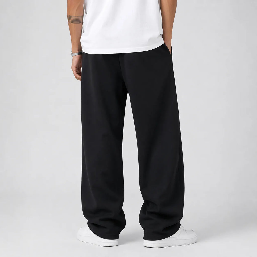 Wide Leg Drawstring Joggers with Elasticated Waist for Men