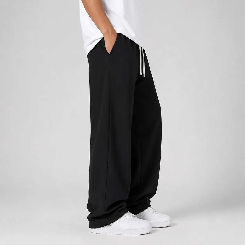 Wide Leg Drawstring Joggers with Elasticated Waist for Men