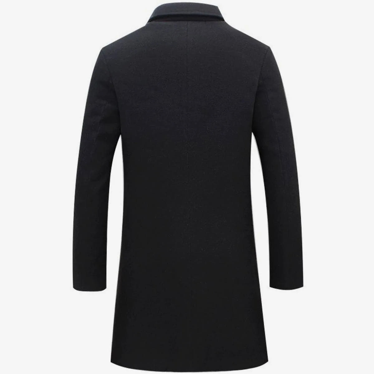 Classic Single-Breasted Long Overcoat for Men