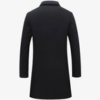 Classic Single-Breasted Long Overcoat for Men