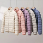 Yvonne | Women's Lightweight Quilted Puffer Coat, Stand Collar