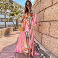 Alberta | Women's Kimono-Sleeve V-Neck Maxi Dress
