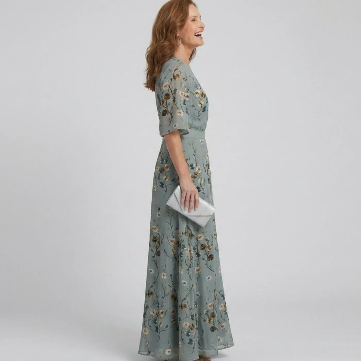 Alethea | Women's Flutter-Sleeve Wrap Maxi Dress