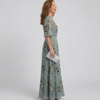 Alethea | Women's Flutter-Sleeve Wrap Maxi Dress
