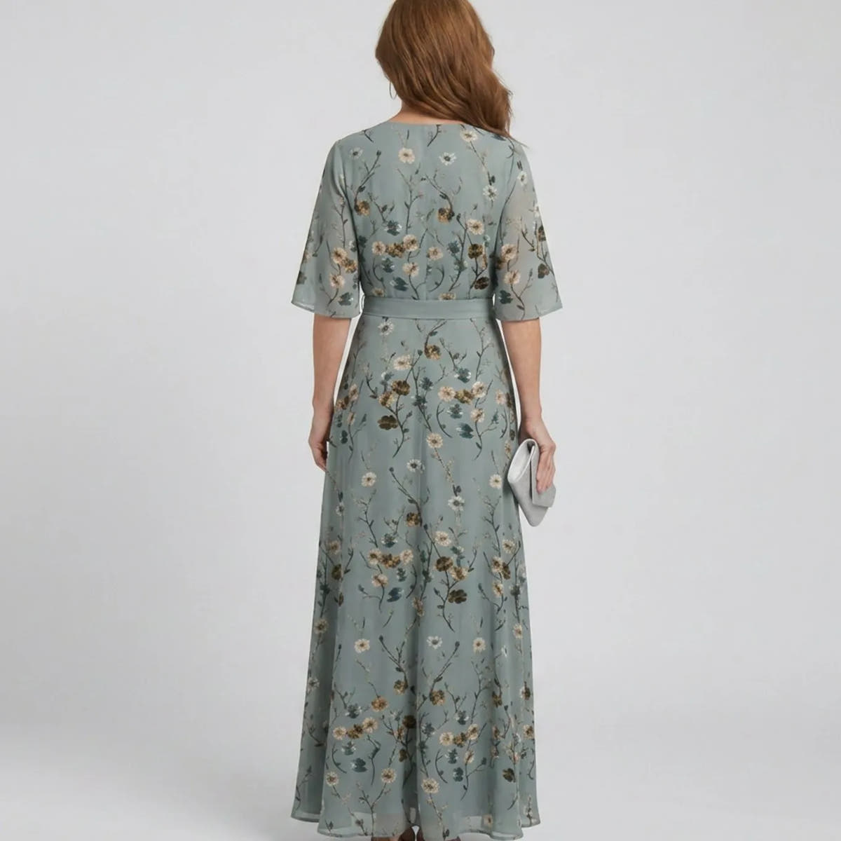 Alethea | Women's Flutter-Sleeve Wrap Maxi Dress