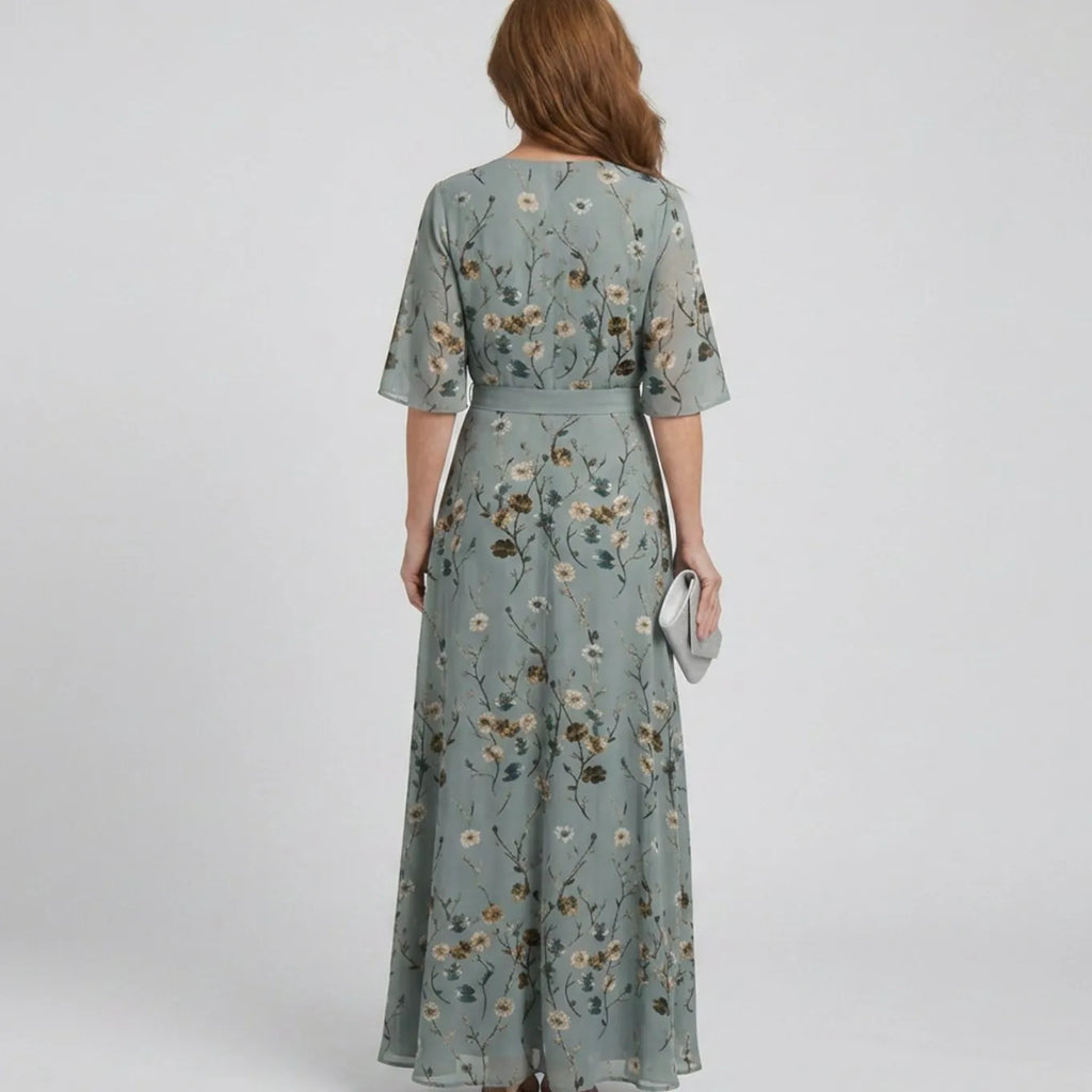 Alethea | Women's Flutter-Sleeve Wrap Maxi Dress