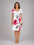 Anthea | Women's Flutter-Sleeve Ruffle Knee-Length Dress