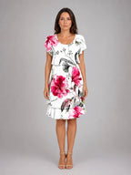 Anthea | Women's Flutter-Sleeve Ruffle Knee-Length Dress