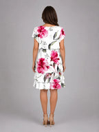 Anthea | Women's Flutter-Sleeve Ruffle Knee-Length Dress