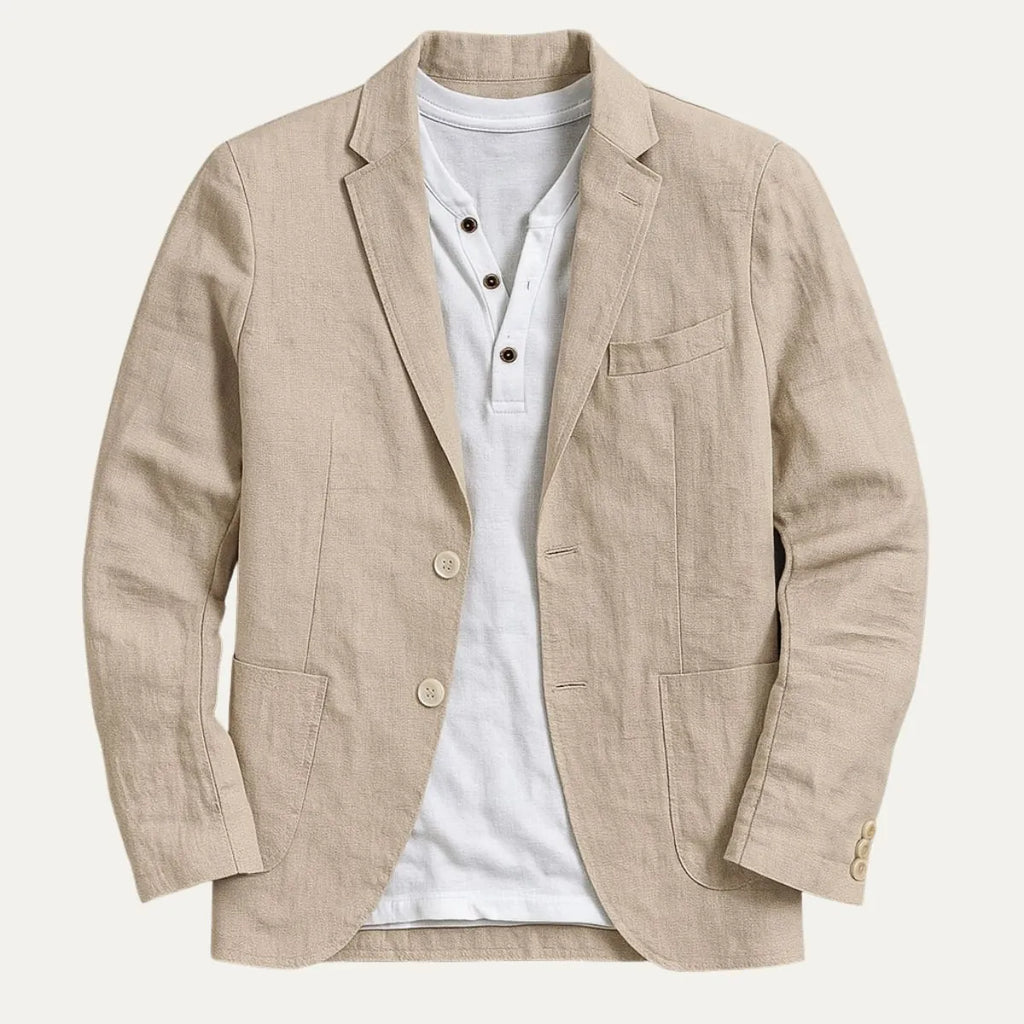 Blazer with Classic Collar and Button Cuffs for Men