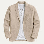 Blazer with Classic Collar and Button Cuffs for Men