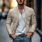 Blazer with Classic Collar and Button Cuffs for Men