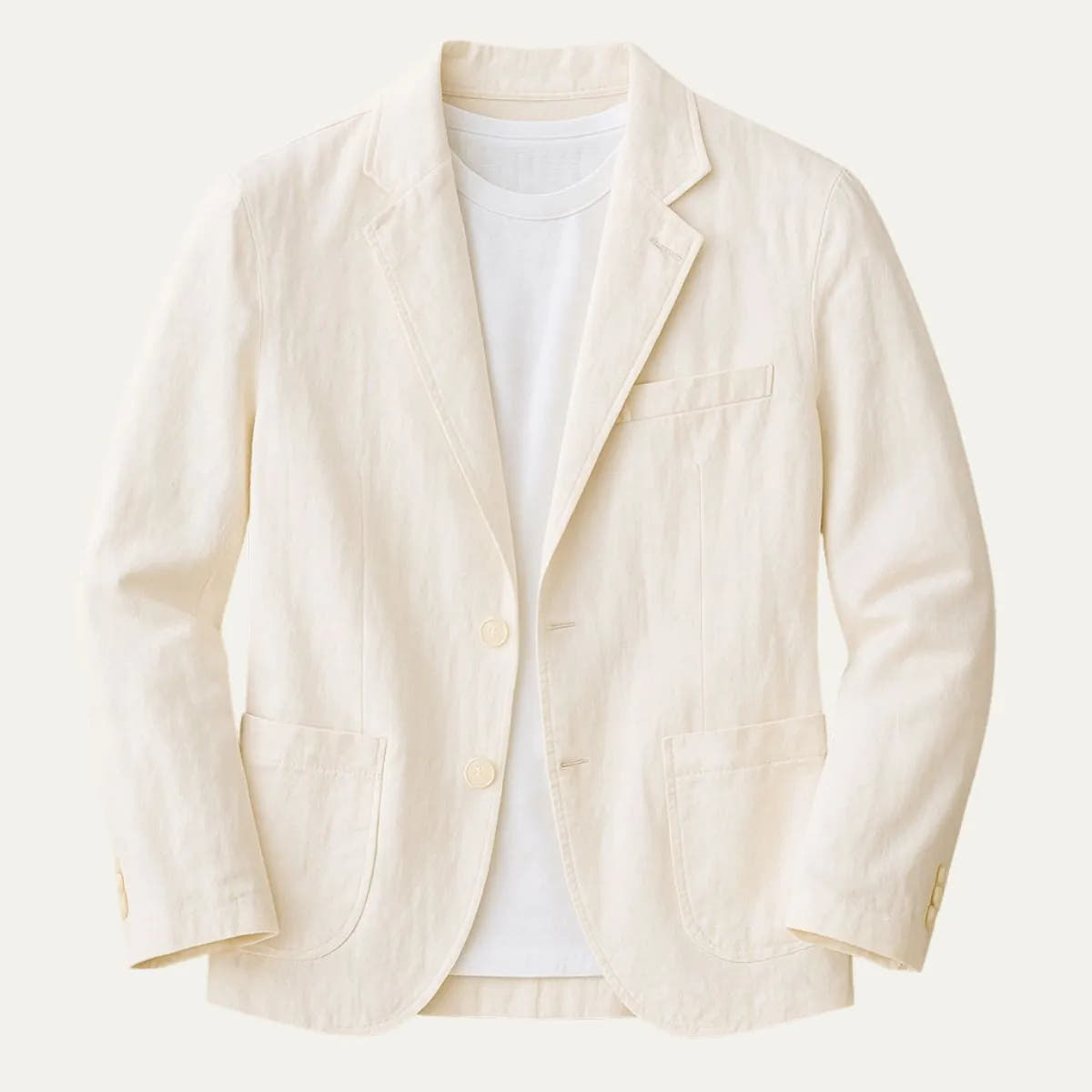 Blazer with Notch Lapels and Front Pockets for Men