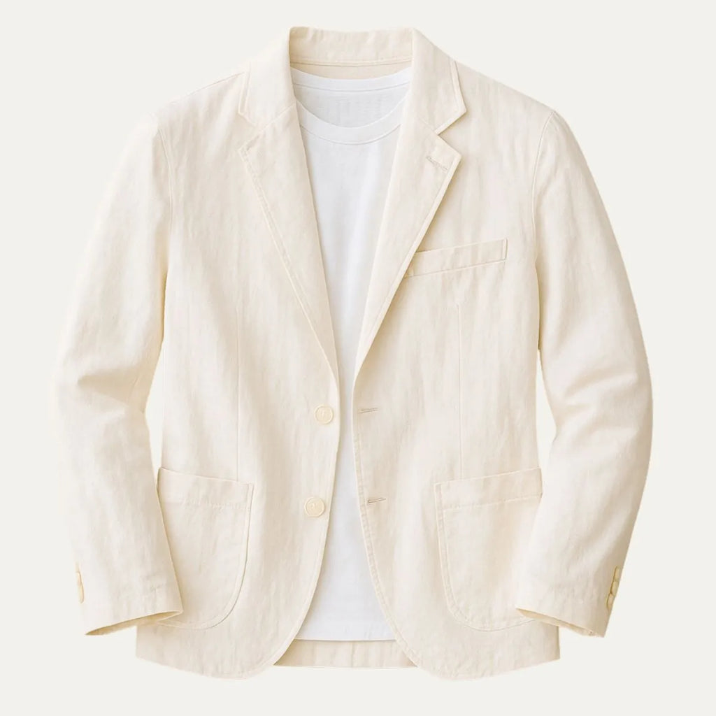 Blazer with Notch Lapels and Front Pockets for Men