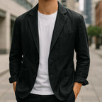 Blazer with Notch Lapels and Front Pockets for Men