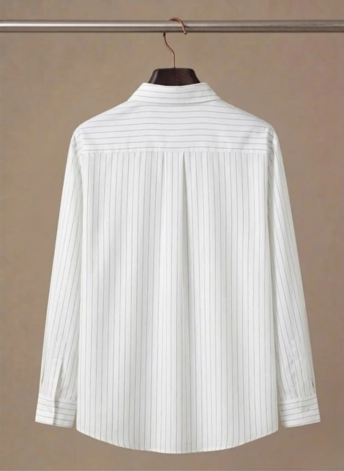 Breathable Cotton Striped Button-Up Shirt for Men