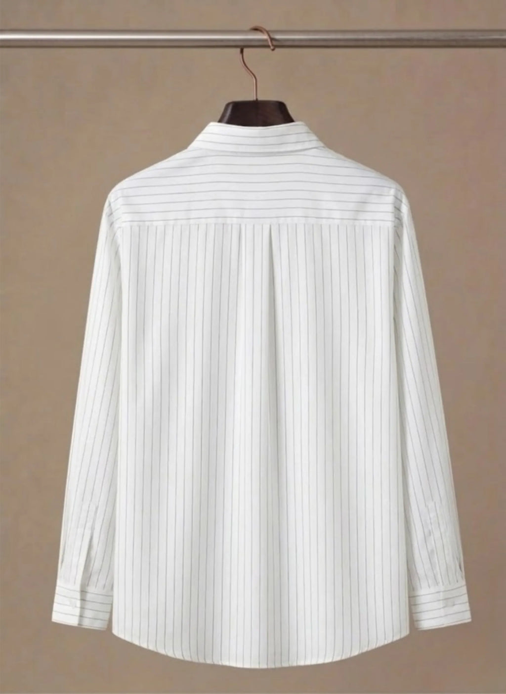 Breathable Cotton Striped Button-Up Shirt for Men