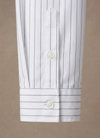 Breathable Cotton Striped Button-Up Shirt for Men