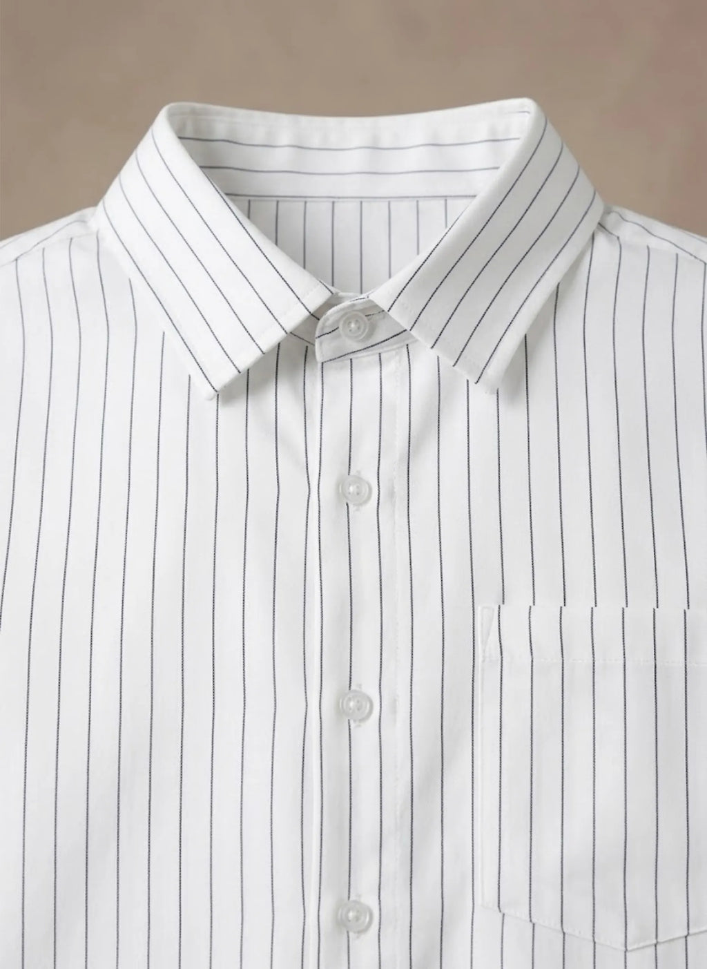 Breathable Cotton Striped Button-Up Shirt for Men