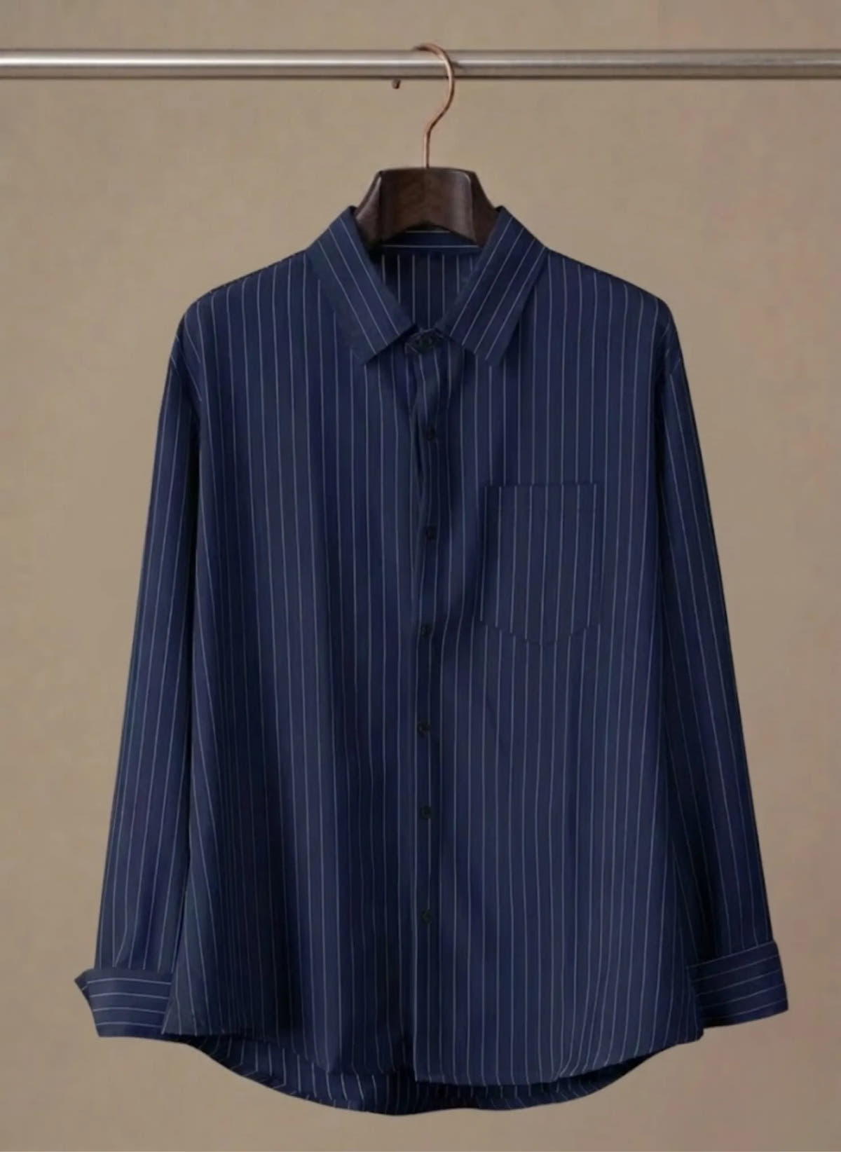Breathable Cotton Striped Button-Up Shirt for Men