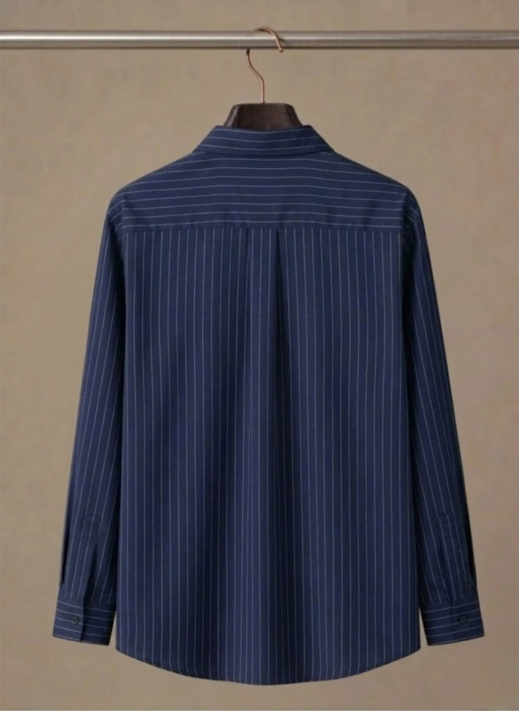 Breathable Cotton Striped Button-Up Shirt for Men