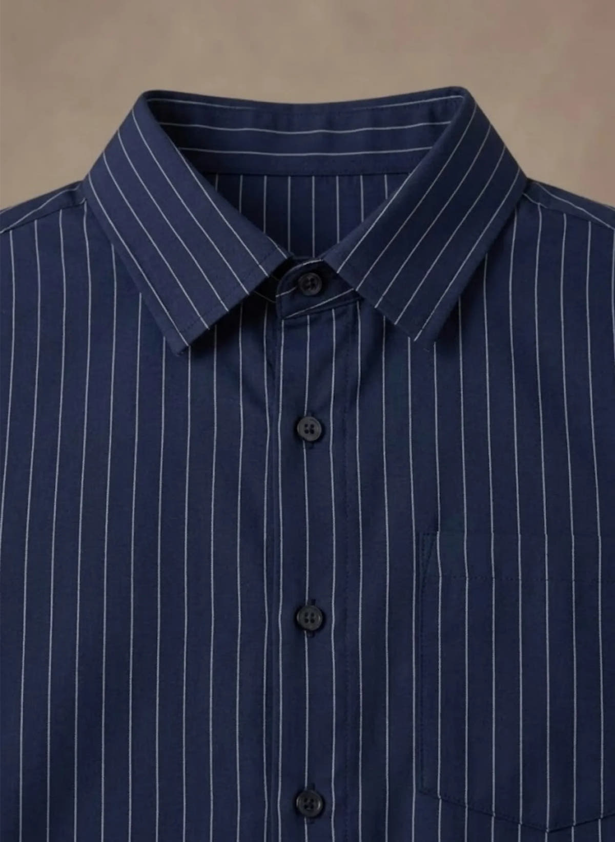 Breathable Cotton Striped Button-Up Shirt for Men