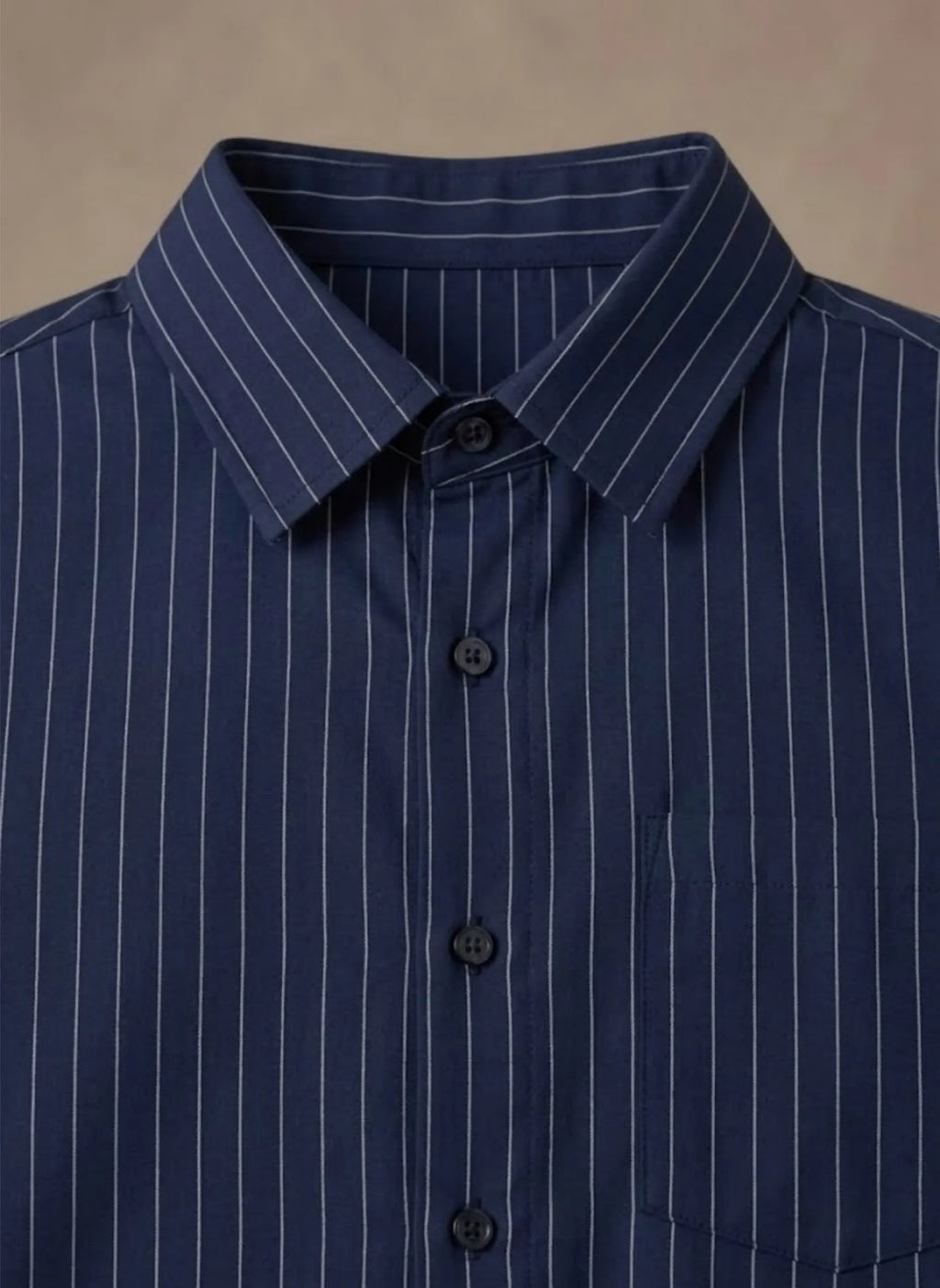 Breathable Cotton Striped Button-Up Shirt for Men