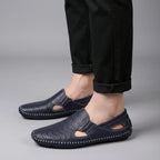 Breathable Perforated Moccasin Loafers for Men