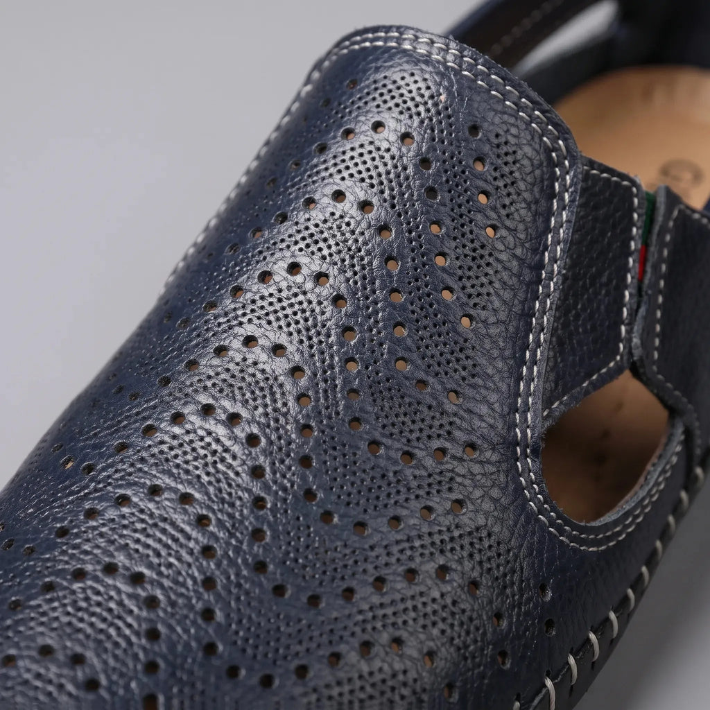 Breathable Perforated Moccasin Loafers for Men
