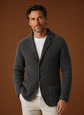 Button-Front Knit Blazer-Style Cardigan for Men