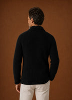 Button-Front Knit Blazer-Style Cardigan for Men