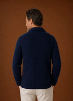 Button-Front Knit Blazer-Style Cardigan for Men