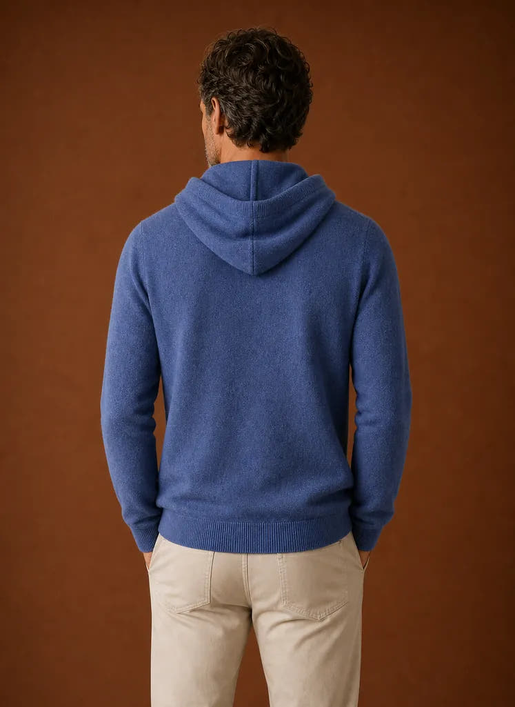 Soft-Touch Hooded Knitted Pullover Sweater for Men