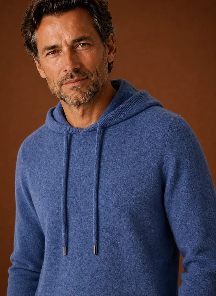 Soft-Touch Hooded Knitted Pullover Sweater for Men