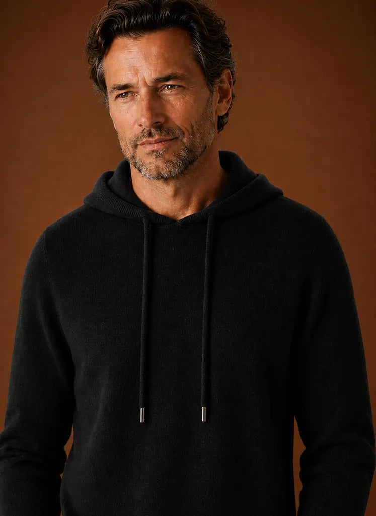 Soft-Touch Hooded Knitted Pullover Sweater for Men