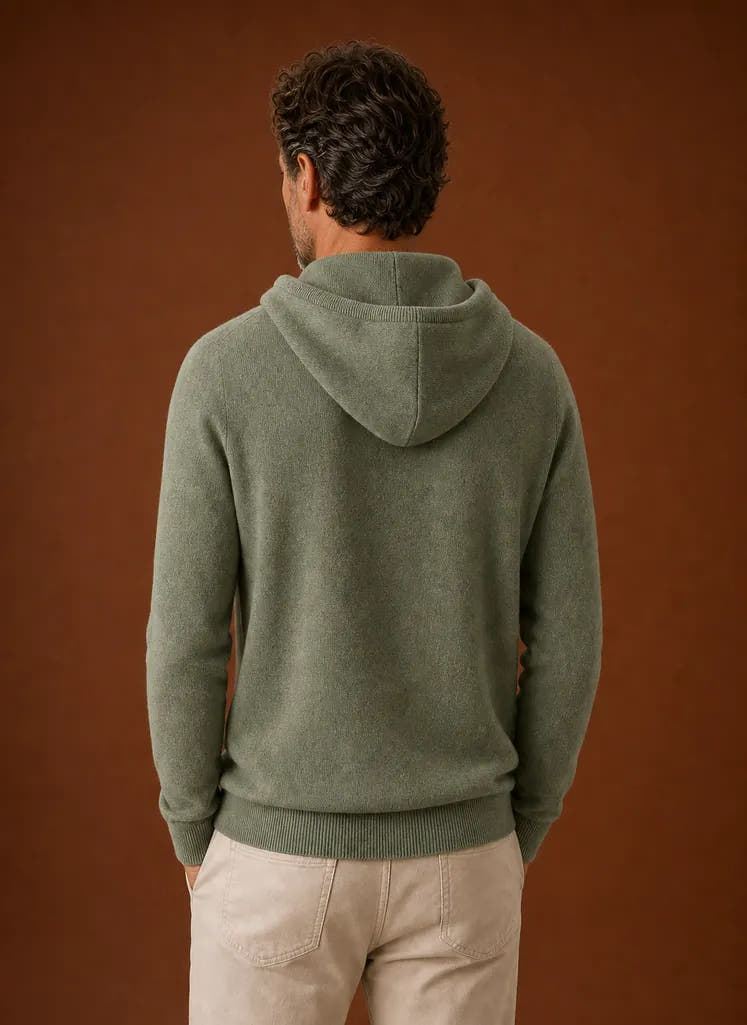 Soft-Touch Hooded Knitted Pullover Sweater for Men