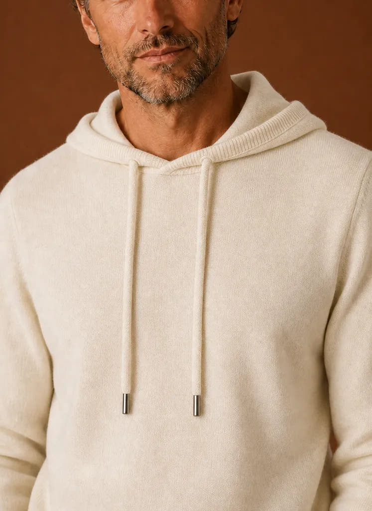 Soft-Touch Hooded Knitted Pullover Sweater for Men