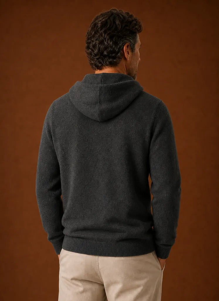 Soft-Touch Hooded Knitted Pullover Sweater for Men