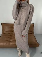 Celia | Women's Relaxed Fluid Jersey Knit Midi Dress