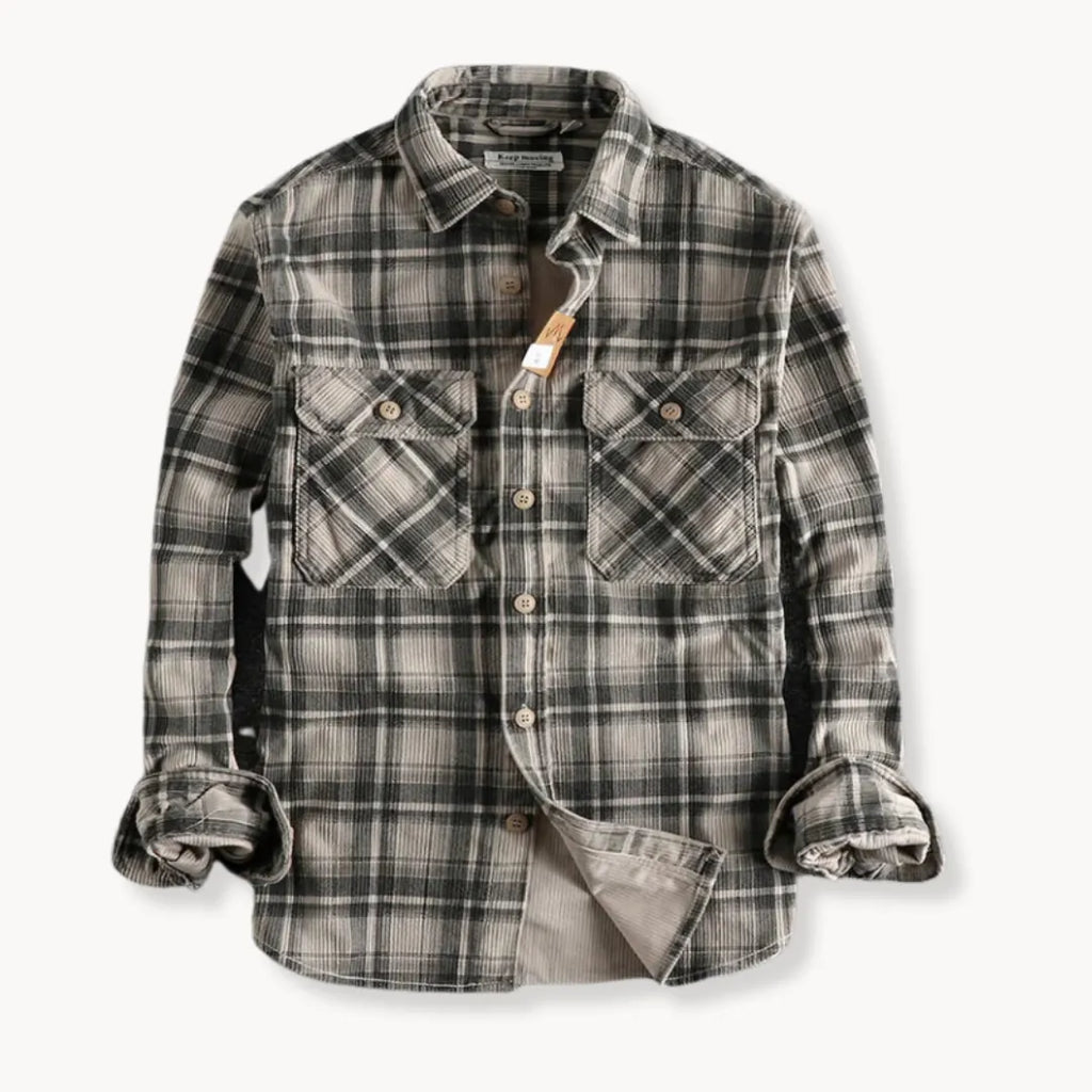 Checked Flannel Shirt with Chest Pockets for Men