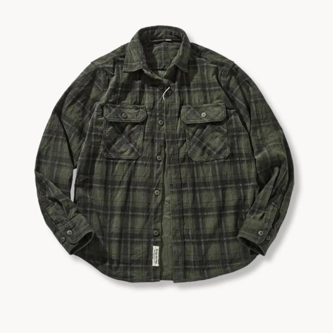 Checked Flannel Shirt with Chest Pockets for Men