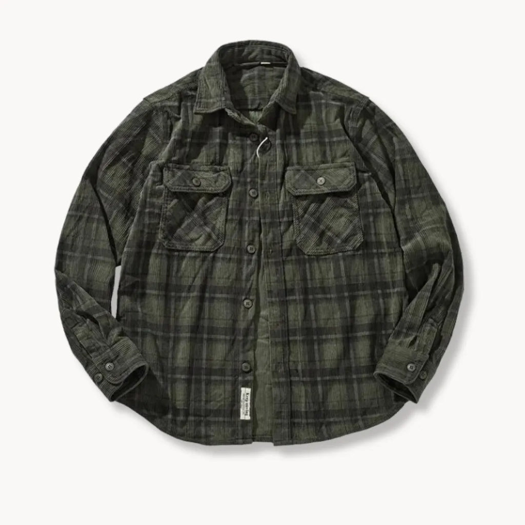 Checked Flannel Shirt with Chest Pockets for Men