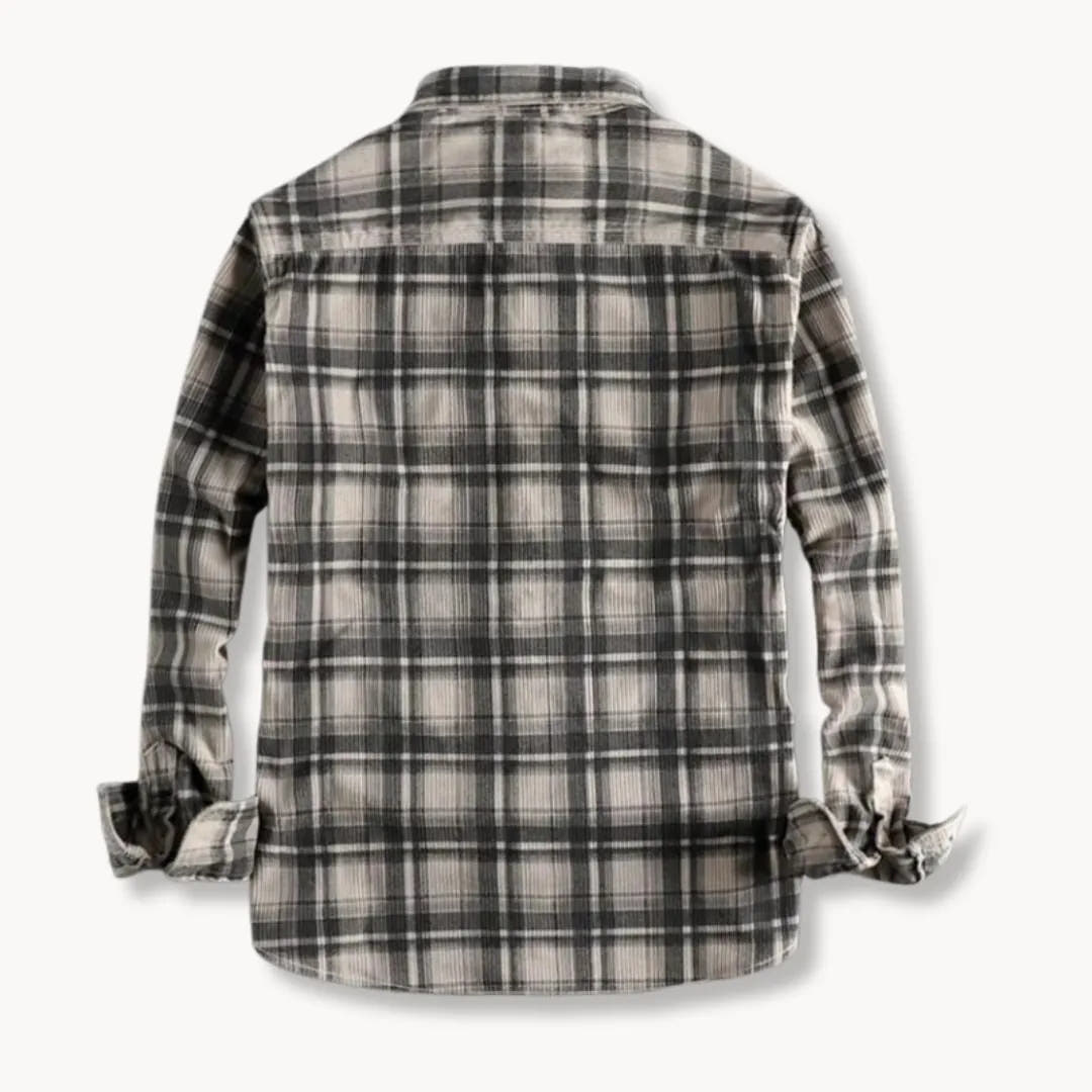 Checked Flannel Shirt with Chest Pockets for Men