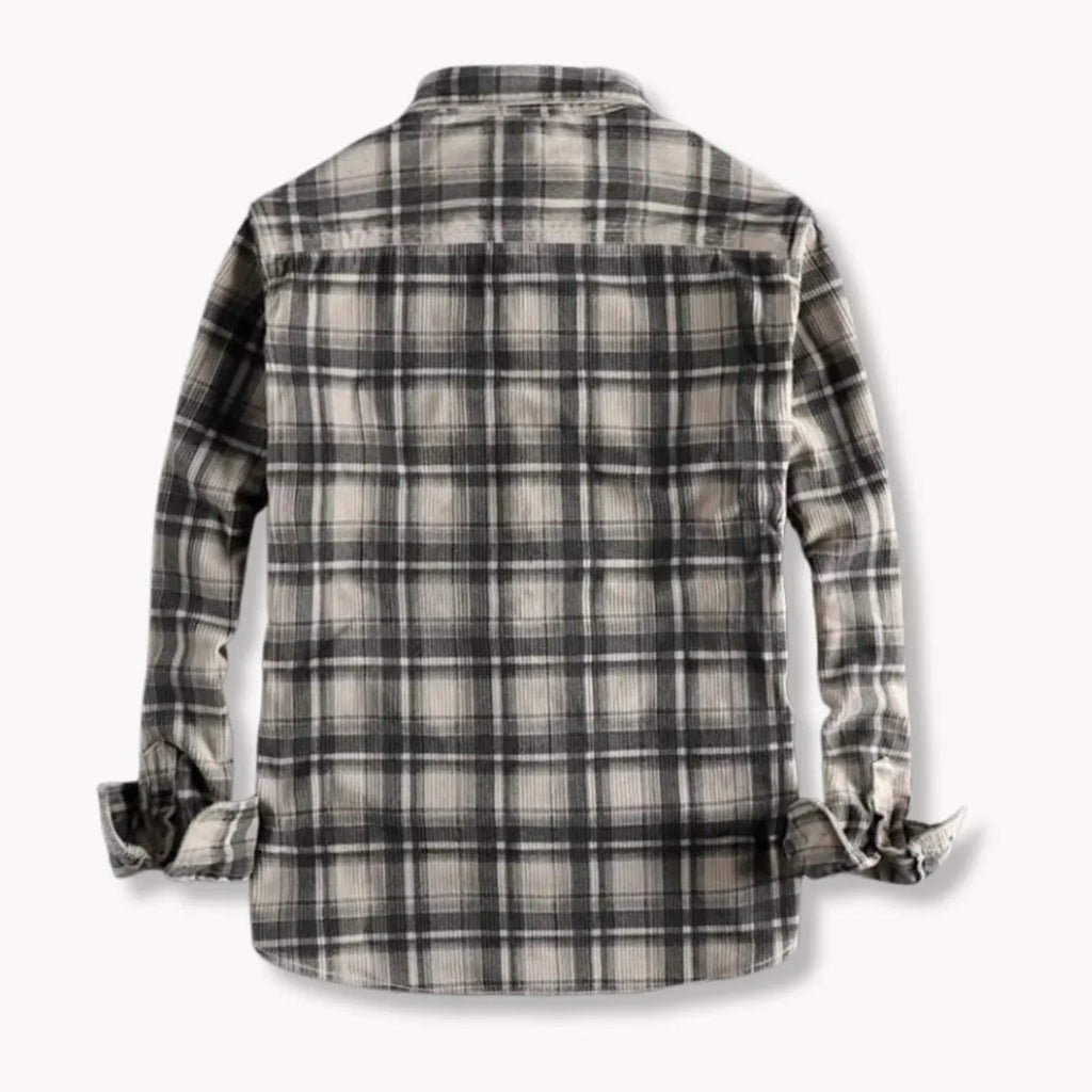 Checked Flannel Shirt with Chest Pockets for Men